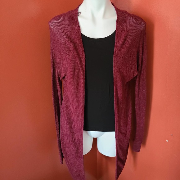 American Eagle Burgandy Open Cardigan Size Large - Picture 1 of 6